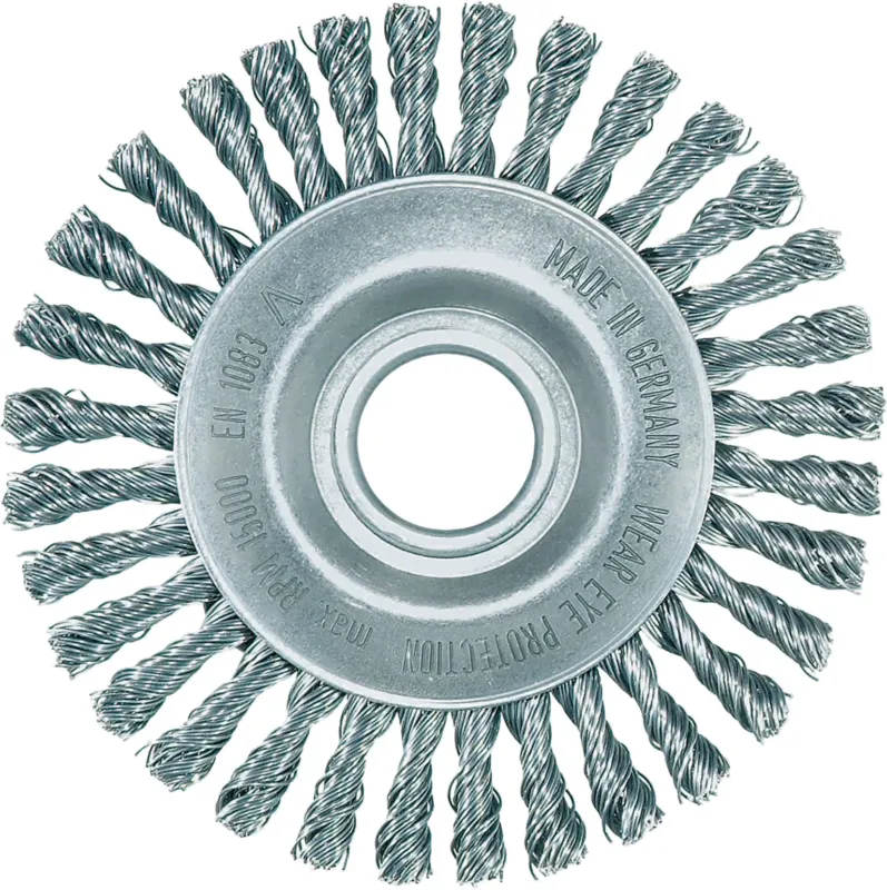 LESSMANN Rundbürste Ø115 mm gezopfter Draht 0,5 mm für Pipeline & Schweißnaht
