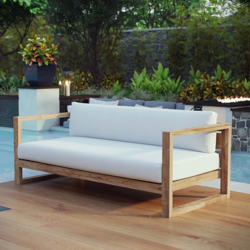 Modway Upland Outdoor Patio Teak Sofa - EEI-2707 | Outdoor Sofas, Loveseats & Sectionals | Modishstore - 1