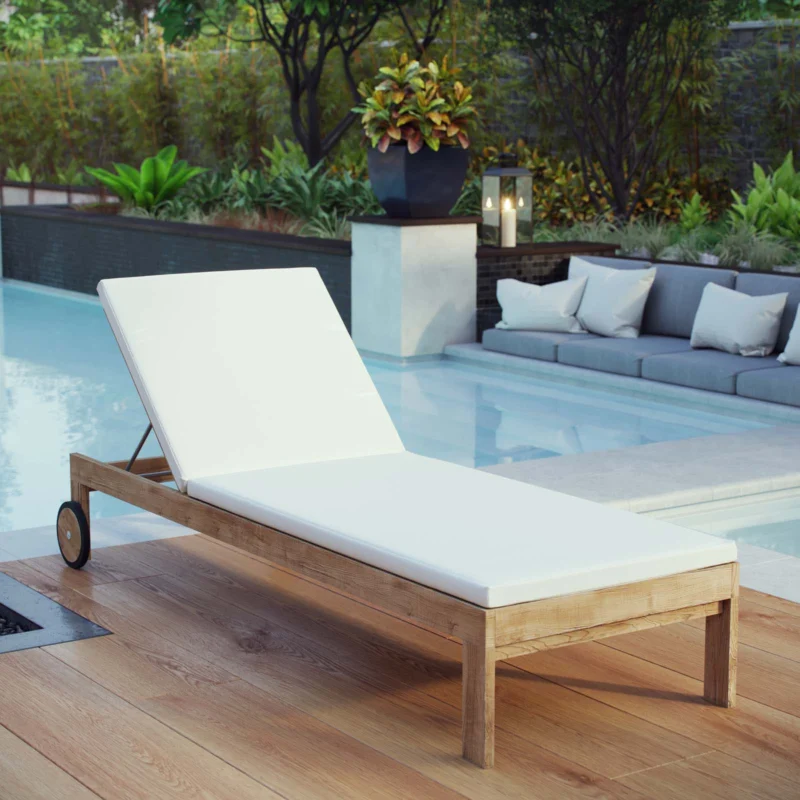 Modway Upland Outdoor Patio Teak Chaise - EEI-2711 | Outdoor Chaise Lounges | Modishstore - 1