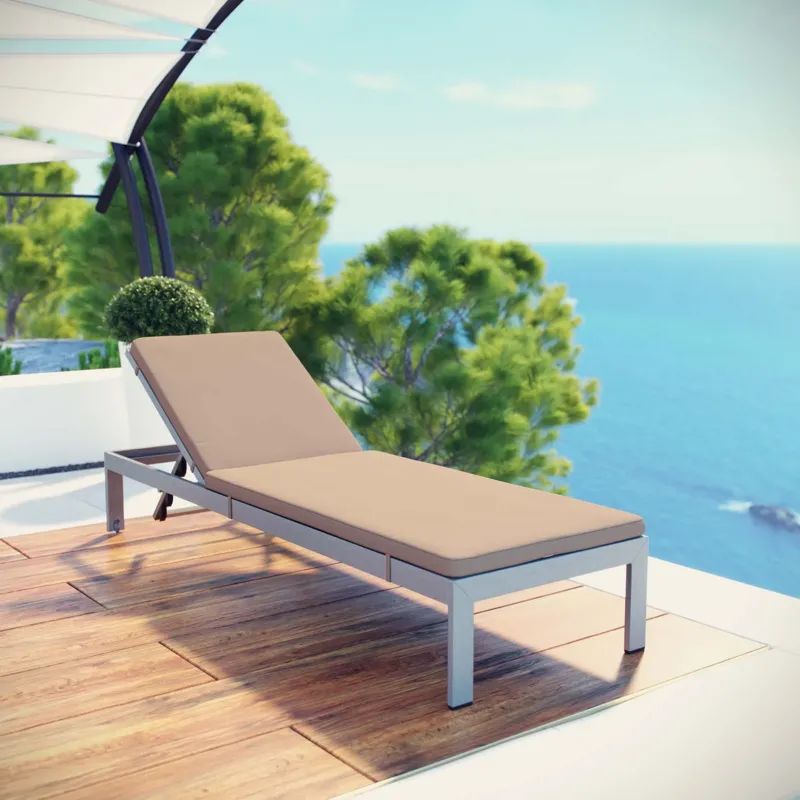 Modway Shore Outdoor Patio Aluminum Chaise with Cushions - EEI-4501 | Outdoor Chaise Lounges | Modishstore - 1